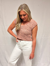 Mauve Crochet Sweater