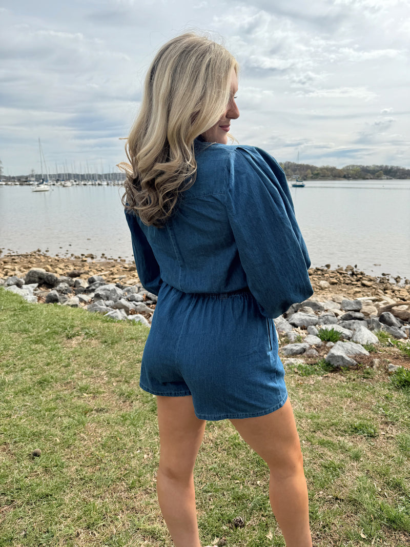 Fallon Denim Romper